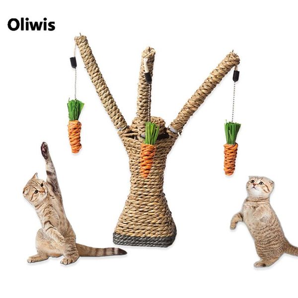 Arbre à gratter pour chat, corde de jeu, carottes aimantes, arbre d'escalade, jouets pour chaton, animal de compagnie, jouet à gratter, condo pour chat, livraison directe