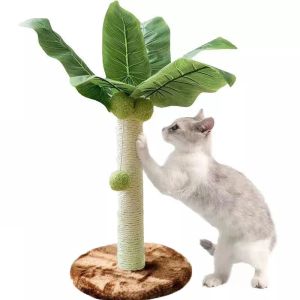 SCRAYERS Cat Scratching Post pour chaton feuilles vertes chat Cat Scratting Posts avec une corde sisale