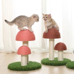 Arbre à chat en sisal champignon, arbre à chat, jouet à gratter, planche à gratter, protection de meubles, chaton, boule à gratter en sisal