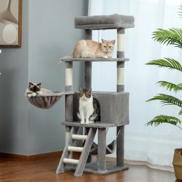 SCRACKERS ENREGISTREMENT GRATUIT CAT Tree grande tour de chat avec des poteaux de grattage Tour de chat multicouche avec condo Hammocks