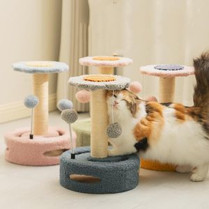 SCRAYERS Cat Tree avec sisal Scratch Posts Cat Tower Tower Frametoys Ball Pet Supplies Furniture Shees Structure de jeu