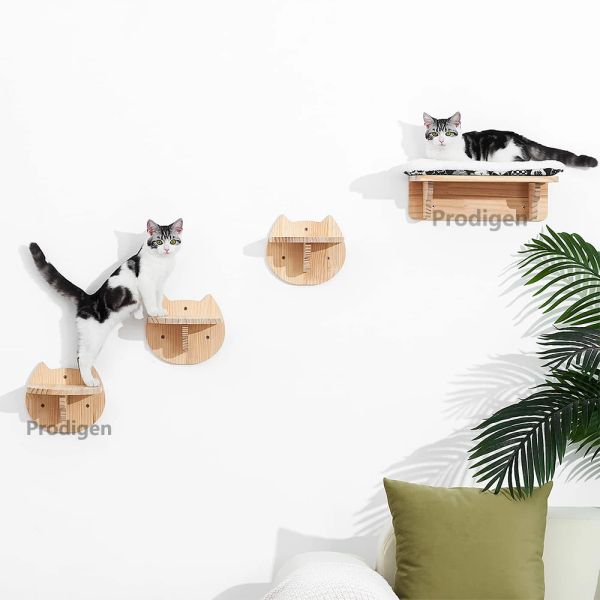 Grattoirs pour chat, marches murales avec étagères, ensemble de perchoirs pour chaton, meubles de jeu, escaliers, support suspendu, tapis doux, repos pour chats