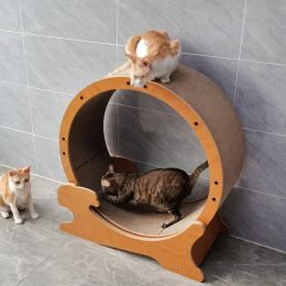 Scratchers Cat Wheel Running Cat Claw Treadmill Rem Oefening Roller Silent Claw Board kan worden vervangen PET -items worden vervangen