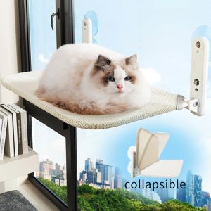 SCRAYERS Cat Window Hammock Fenêtre pliable de la fenêtre de chat Perch sans fil avec 4 aspirations solides Windowsill Cat Lits Sage pour les chats intérieurs à l'intérieur