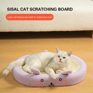 Planche à gratter pour chat mignon, tissage en Sisal, lit pour animal de compagnie, nid résistant à l'usure, tampons à gratter, jouet à mâcher, meubles pour animaux de compagnie