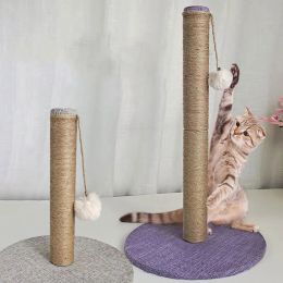 Krabpalen Duurzame kattenkrabpaal met katoenen linnen en sisalmateriaal voor klauwslijpen en plagen Speelgoed Katten Schrapers Schraperbomen