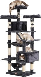 Scratchers Heybly Arbre à chat, tour à chat de 73 pouces de haut pour grands chats, 20 lb, très résistant pour les chats d'intérieur, meubles pour grands chats avec