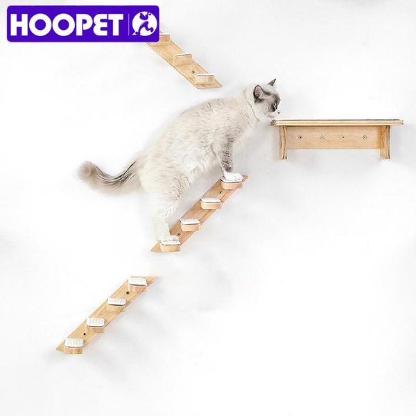 Grattoirs HOOPET arbre à chat marches à chat mur chat bois escaliers mur d'escalier pour chats meubles pour animaux de compagnie chaton planche à sauter arbre à chat bricolage