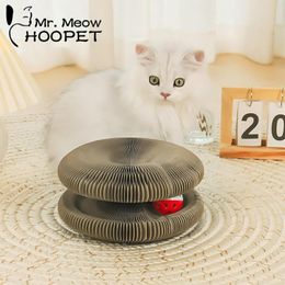 Scratchers Hoopet Magisch Orgel Kat Krasbord Speelgoed Slijtvast Gegolfd Honingraat Krabbord Met Bel Kat Interactief Speelgoed