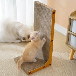 SCRAYERS PET CAT SCRACKING BANDING LSHAPED MAT Scraper Claw Claw Abréction jouet en papier ondulé équipement chaton Produit de meubles Protecteur