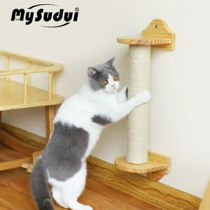 Scratchers Sisal mural chat griffoir sur la Cage murale pour chats escalade jouer chat mur meubles chaton griffoirs conseil jouets