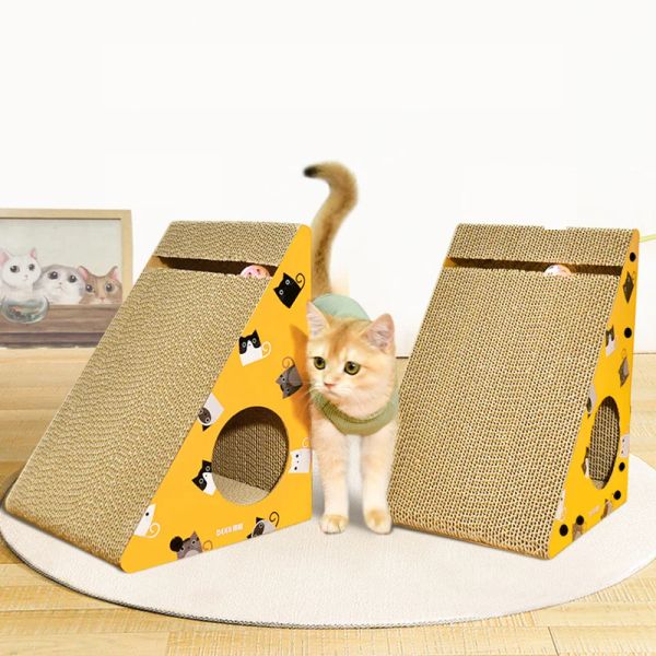 Scratchers Triangle Cat Scratcher Board Durable Cat Scratching Pad Carton Ondulé pour Chats Scratcher House Claw Grinder Protect Furni