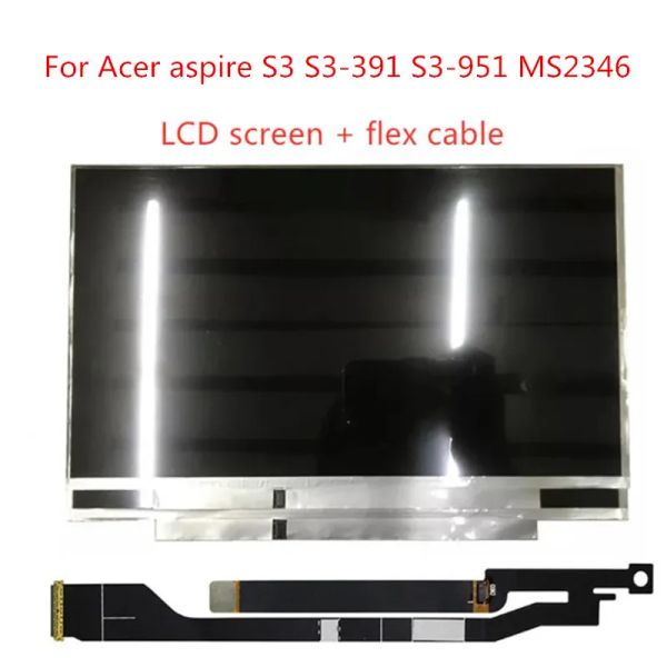 Pantalla de 13.3 pulgadas para Acer S3951 S3391 S32464g Pantalla LCD LCD B133XW03 V3 B133XTF01.0 B133XTF01.1 B133XTF01.2 sin cable