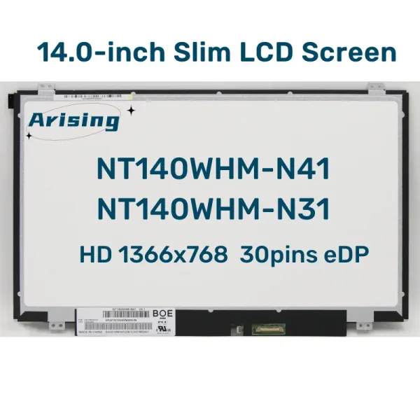 Pantalla de 14.0 pulgadas Pantalla LCD LCD NT140WHMN31 NT140WHMN41 FIT N140BGEEA3 para ThinkPad T440 T450 T460 T470 T480 HD 30PIN EDP