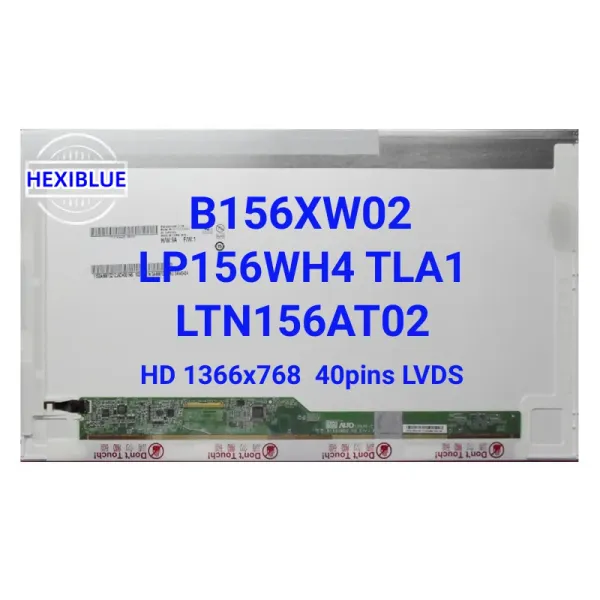 Écran 15.6 pouce d'écran LED d'ordinateur portable B156XW02 V.2 V.6 LP156WH4 TLA1 N1 N2 LP156WH2 TL A1 LTN156AT02 HT156WXB LCD Matrix