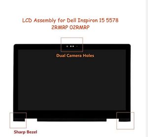 Écran d'écran LCD pour ordinateur portable pour Dell Inspiron 15 5578 Modèle P58F Affichage FHD Assemblage tactile 40 broches 15.6 LP156WF7 SP EC