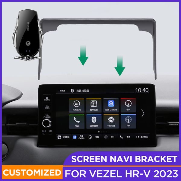 Support de téléphone de voiture de Navigation d'écran pour Honda VEZEL HRV 2023 support de téléphone de cadre d'écran de Navi de voiture pour Honda HR-V VEZEL 2023
