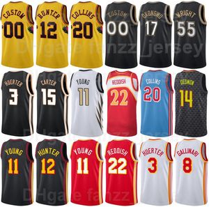 Sérigraphie Basketball Lou Williams Jersey 6 Bogdan Bogdanovic 13 Clint Capela 15 Onyeka Okongwu 17 Delon Wright 55 Jalen Johnson 1 Trae Young 11 Hommes Femmes Enfants