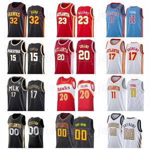 Schermdruk Basketbal Tony Snell Jersey 17 Lou Williams 23 Trae Young 11 John Collins 20 Danilo Gallinari Bogdan Bogdanovic Aangepaste naamnummer