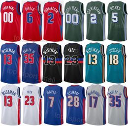 Men Vrouw Basketbal Isaiah Stewart Jerseys 28 Jalen Duren 0 Rodney McGruder 17 Marvin Bagley III 35 Alec Burks 5 Hamidou Diallo 6 City Classic Breathable Color