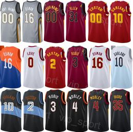 Serigrafia Draft Pick Maglia da basket Ochai Agbaji Khalifa Diop Jarrett Allen 31 Lauri Markkanen 24 Darius Garland 10 Kevin Love 0 Isaac Okoro 35 Uniforme sportiva