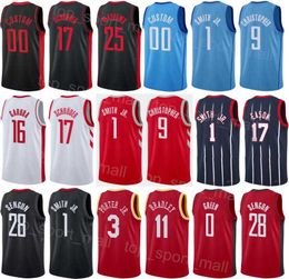 Serigrafía Ganada Asociación Hombre Mujer Baloncesto Jabari Smith Jr Jersey 1 Dennis Schroder 17 Garrison Mathews 25 Josh Christopher 9 Tari Eason 17 Trey Burke 3