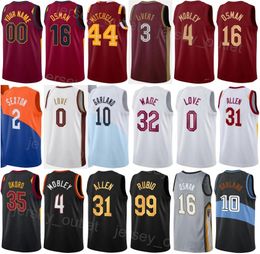 Screen Print Man Jeugdverklaring Basketbal Isaac Okoro Jersey 35 Robin Lopez 33 Caris Levert 3 Raul Neto 19 Dean Wade 32 Kevin Love 0 City Verdiend Red Black White Gray