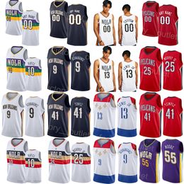 Pantalla impresa de baloncesto Larry Nance Jr Jersey 22 Tony Snell 21 Kira Lewis JR 13 Willy Hernangomez 9 Jaxson Hayes 10 Trey Murphy 25 Garrett