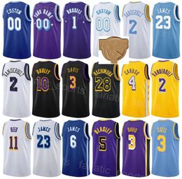 Gedrukte Basketbal Finale Rui Hachimura Jerseys 28 DAngelo Russell 1 Dennis Schroder 17 Wenyen Gabriel 35Austin Reaves 15 LeBron James 6 Davis 3 City Heren Dames Kinderen