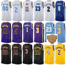 Afdrukken 2023 Finale Basketbal LeBron James Jersey 6 Davis 3 Rui Hachimura 28 D'Angelo Russell 1 Dennis Schroder 17 Wenyen Gabriel 35 15 Austin Reaves Classic Men Kids