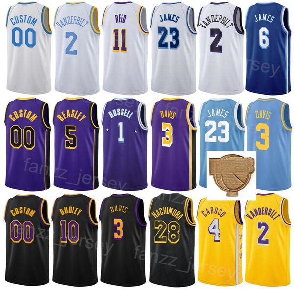 Print 2023 Finals Basketball LeBron James Jersey 6 Davis 3 Rui Hachimura 28 DAngelo Russell 1 Dennis Schroder 17 Wenyen Gabriel 35 15 Austin Reaves Classic Men Kids