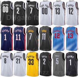 Baloncesto serigrafiado Nicolas Claxton Jerseys 33 Timothe Luwawu-Cabarrot 9 Patty Mills 5 DayRon Sharpe Cameron Thomas 8 LaMarcus Aldridge 21 Hombres Mujeres Niños