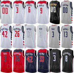 Pantalla impresa Baloncesto Deni Avdija Jersey 9 Davis Bertans 42 Rui Hachimura Aaron Holiday 8 Corey Kispert 24 Ish Smith 4 Hombres Mujeres Niños Rojo Blanco Deporte Alto / Bueno