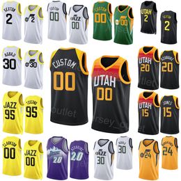 Sérigraphié Man Youth Basketball Rudy Gay Jerseys 22 Juan Toscano-Anderson 95 Damian Jones 15 Clarkson 00 Udoka Azubuike 20 Walker Kessler 24 Numéro de nom personnalisé