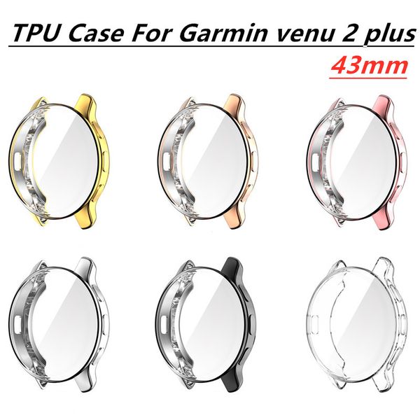 Case de protección de pantalla Cobertura completa TPU TPU Cubierta protectora SHELLABLE BUMPER para Garmin Venu 2 Plus 43 mm Smart Watch Venu2 Plus