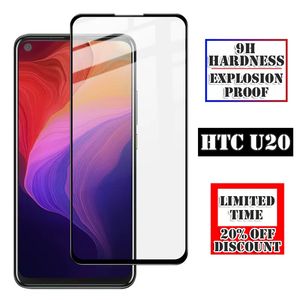 Protector de pantalla para HTC U20 5G Desire 20 21 Pro 9H Cubierta completa Pegamento completo Vidrio templado Wildfire E2 E3 Película protectora antiarañazos