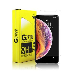 Protecteur d'écran pour iphone 12 pro max xs xr verre trempé pour iphone 11 Pro Max 7 8 Plus LG stylo 6 film protecteur 0,33 mm avec boîte en papier