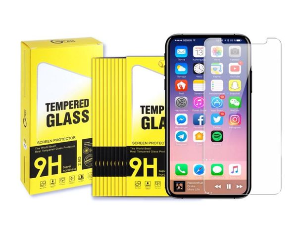 Protecteur d'écran pour iPhone 13 12 Mini 11 Pro x XR XS Max SE Protéquant en verre trempé clair Samsung Galaxy S10E 10 Piece en 1 set7396897