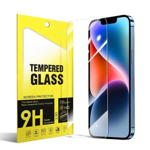 Protecteur d'écran pour iPhone 14 13 12 Mini 11 Pro Max X Xs Max 8 7 6 Plus Samsung A24 A34 A54 A33 A73 A73 A14 A12 A13 5G Film Trempé 0,33 mm avec Boîte en Papier