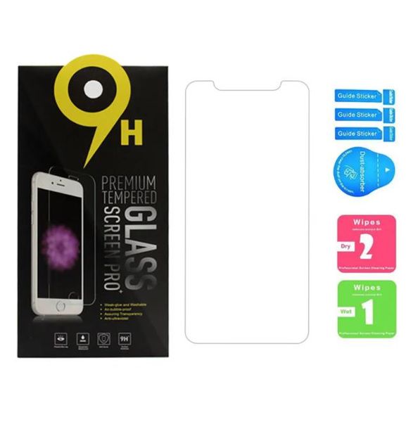 Protector de pantalla para iPhone 15 14 13 12 11 PRO MAX XS Glass templado para iPhone 7 8 Plus LG Stylo 6 Película endurecida 0.33 mm con Paper Box1