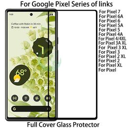 Protector de pantalla Cubierta completa Vidrio templado Seda Impreso para Google Pixel 7 6A 6 5A 5 4A 4 3A 2 lite XL