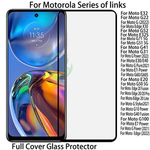 Protector de pantalla Cubierta completa Vidrio templado Seda Impreso para Motorola Moto G5S G 6 7 8 9 22 82 Stylus E32S Edge X30 Lite 20 Fusion E7I Power 20 Pro E 10 30 50 31 40 Play 4Gand5G