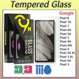 Protecteur d'écran en verre trempé pour Google Pixel 8 7A 7 6A 5A 5 4A 4XL 4 3A XL 3 5G Protect Film 9H 0.33mm 2.5D avec Retail Box