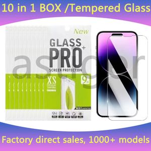 Pantalla de vidrio templado Protector para iPhone 15 14 13 12 Mini 11 Pro X X XS MAX XR 6 7 8 Plus Samsung A15 A25 A35 A55 A51 A05 Proteger Film 9H 0.33 mm con caja minorista de papel al por mayor