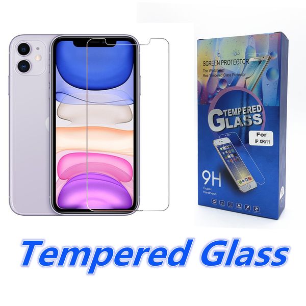 Protecteur d'écran transparent en verre trempé pour iPhone 12 13 14 plus 15 pro max 11 plus X XR XS Max avec emballage de vente au détail, film de protection 10 en 1
