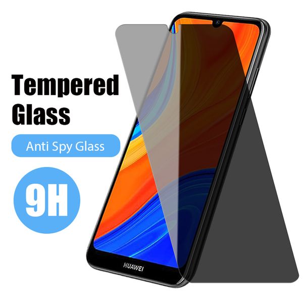 Protectores de pantalla anti espía de vidrio templado para Huawei P50 P40 P30 P30 P20 P10 Lite Pro Privacidad Glas Fit Huawei P Smart 2021 Z S Glasses