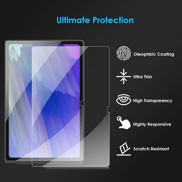 Protecteurs d'écran pour Samsung Tablet Glass De 9,7 à 11 pouces HD anti-empreintes digitales résistant aux rayures avec emballage de vente au détail