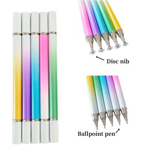 Screen Stylus Pennen Voor Samsung S23 S22 A54 A34 M54 LG Stylo7 Iphone 15 14 13 12 XR XS Ipad Tafel PC Gradient Bling 2in1 Disc Nib Balpen Voor Capacitieve Touch Pennen