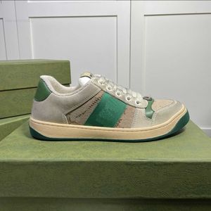 Screener Sneakers Casual Chaussures Designer Dirty Beige Butter Femmes Hommes Running Sneaker Vintage Leather Fashion Classic Red Green Stripe Pointure 35-44