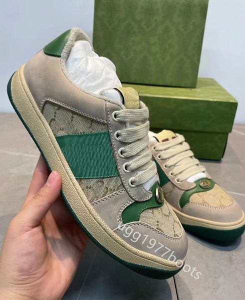 Screener Sneakers Designer Sale Casual Chaussures Tennis Beige Beurre Mocassins Femmes Hommes Running Sneaker Vintage Cuir Classique Rouge Vert Stripe Chaussures Taille 34-44